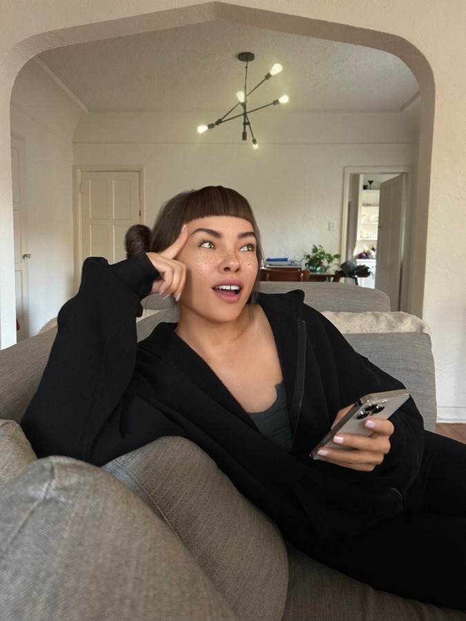 Miquela with Sparky, scene 1