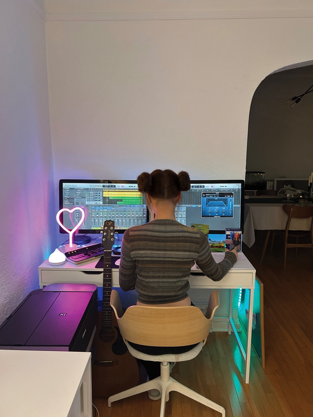 Miquela at her studio desk, IG Story 2